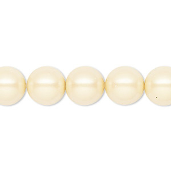 Pearl, Preciosa Czech crystal, pearlescent yellow, 10mm round. Sold per pkg of 10.