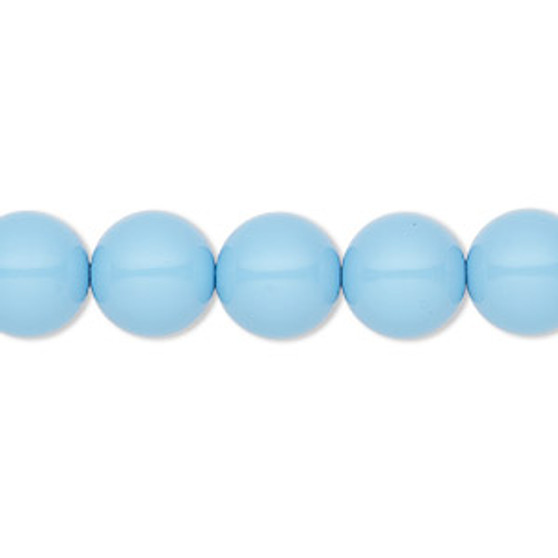 Pearl, Preciosa Czech crystal, aqua blue, 10mm round. Sold per pkg of 10.