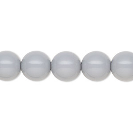 Pearl, Preciosa Czech crystal, ceramic grey, 10mm round. Sold per pkg of 10.