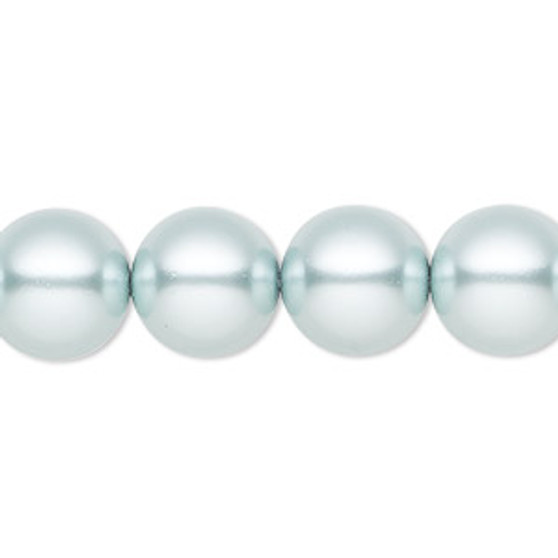 Pearl, Preciosa Czech crystal, light blue, 12mm round. Sold per pkg of 10.