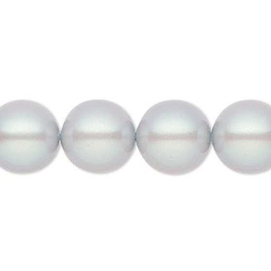 Pearl, Preciosa Czech crystal, pearlescent grey, 12mm round. Sold per pkg of 10.