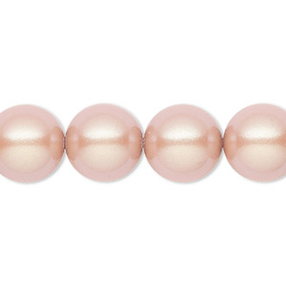 Pearl, Preciosa Czech crystal, pearlescent pink, 12mm round. Sold per pkg of 10.