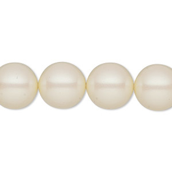 Pearl, Preciosa Czech crystal, pearlescent cream, 12mm round. Sold per pkg of 10.