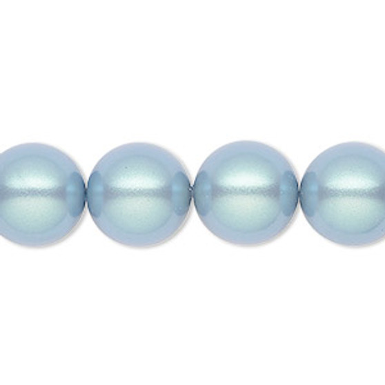 Pearl, Preciosa Czech crystal, pearlescent blue, 12mm round. Sold per pkg of 10.
