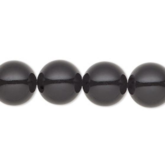 Pearl, Preciosa Czech crystal, magic black, 12mm round. Sold per pkg of 10.