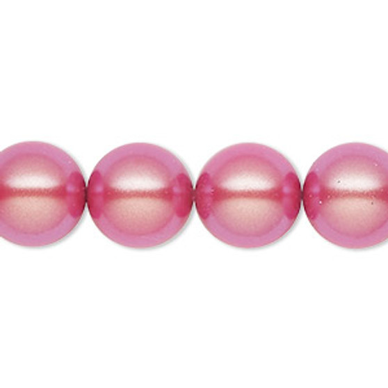 Pearl, Preciosa Czech crystal, pearlescent red, 12mm round. Sold per pkg of 10.