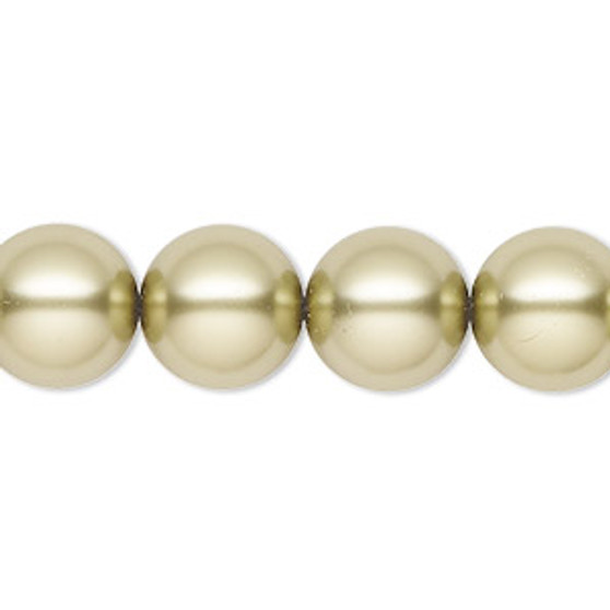 Pearl, Preciosa Czech crystal, light green, 12mm round. Sold per pkg of 10.