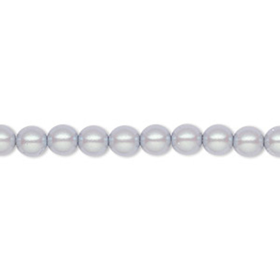 Pearl, Preciosa Czech crystal, pearlescent grey, 5mm round. Sold per pkg of 50.