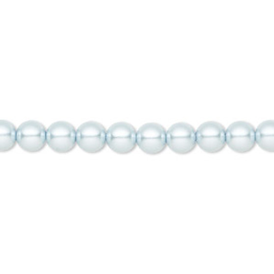 Pearl, Preciosa Czech crystal, light blue, 5mm round. Sold per pkg of 50.