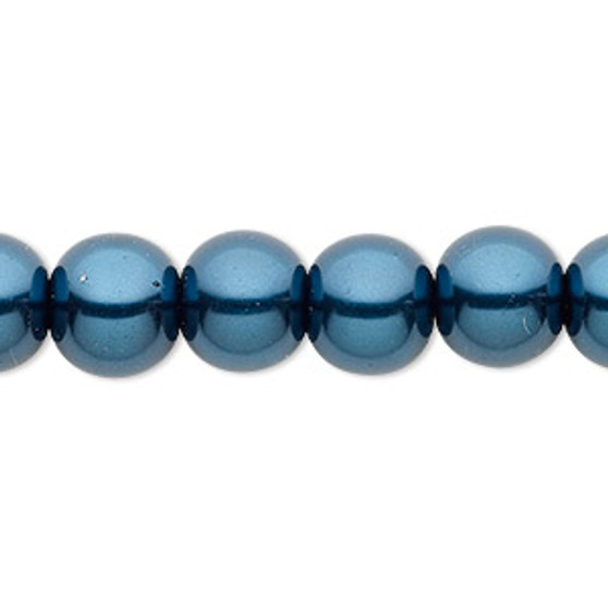 Bead, Celestial Crystal®, crystal pearl, teal, 10mm round. Sold per pkg of (2) 15-1/2" to 16" strands, approximately 80 beads.