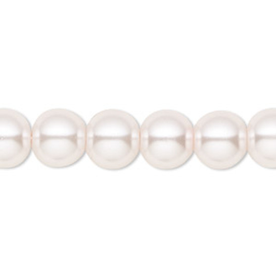 Bead, Celestial Crystal®, crystal pearl, light pink, 10mm round. Sold per pkg of (2) 15-1/2" to 16" strands, approximately 80 beads.