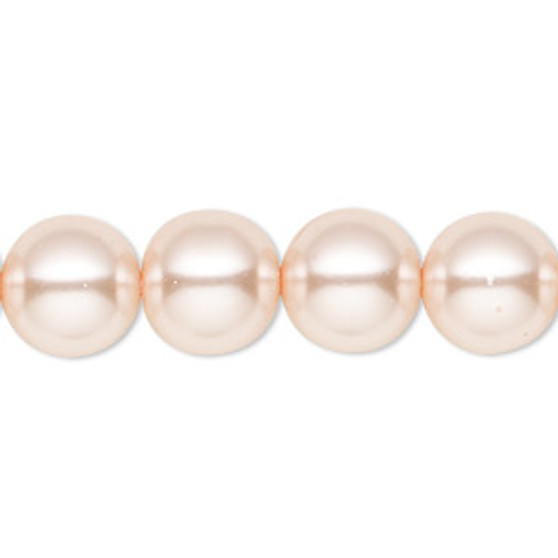 Bead, Celestial Crystal®, crystal pearl, medium pink, 12mm round. Sold per 15-1/2" to 16" strand, approximately 30 beads.