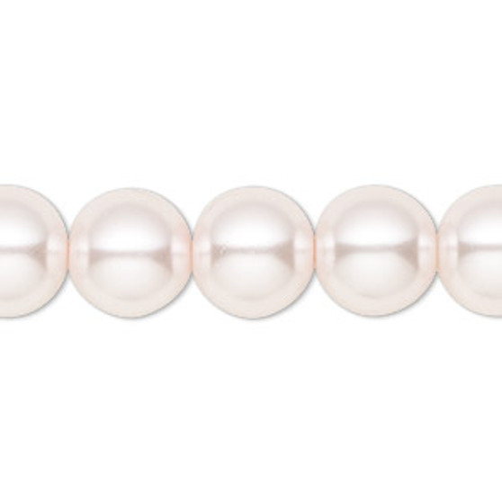 Bead, Celestial Crystal®, crystal pearl, light pink, 12mm round. Sold per 15-1/2" to 16" strand, approximately 30 beads.