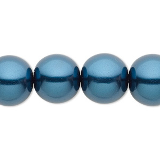 Bead, Celestial Crystal®, crystal pearl, teal, 14mm round. Sold per 15-1/2" to 16" strand, approximately 25 beads.