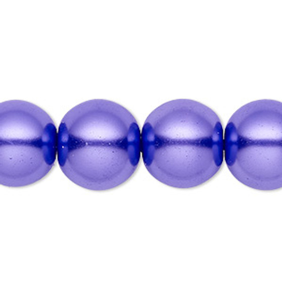Bead, Celestial Crystal®, crystal pearl, violet, 14mm round. Sold per 15-1/2" to 16" strand, approximately 25 beads.