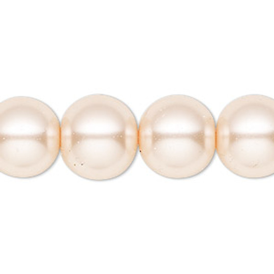 Bead, Celestial Crystal®, crystal pearl, medium pink, 14mm round. Sold per 15-1/2" to 16" strand, approximately 25 beads.