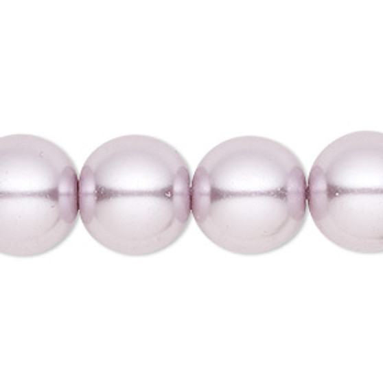 Bead, Celestial Crystal®, crystal pearl, lilac, 14mm round. Sold per 15-1/2" to 16" strand, approximately 25 beads.