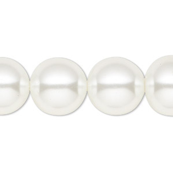 Bead, Celestial Crystal®, crystal pearl, white, 16mm round. Sold per 15-1/2" to 16" strand, approximately 25 beads.