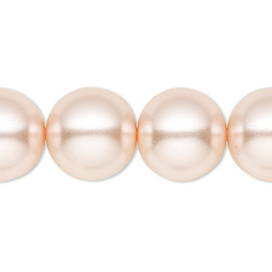 Bead, Celestial Crystal®, crystal pearl, medium pink, 16mm round. Sold per 15-1/2" to 16" strand, approximately 25 beads.