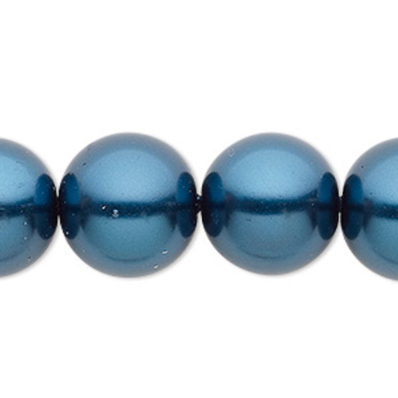 Bead, Celestial Crystal®, crystal pearl, teal, 16mm round. Sold per 15-1/2" to 16" strand, approximately 25 beads.