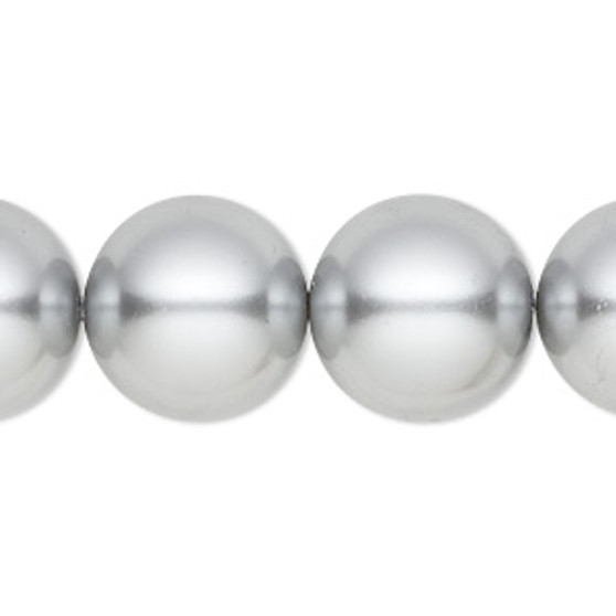Bead, Celestial Crystal®, crystal pearl, silver, 16mm round. Sold per 15-1/2" to 16" strand, approximately 25 beads.