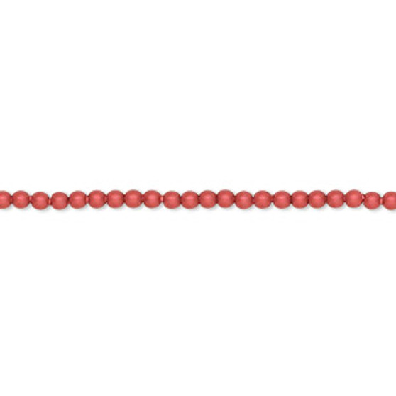 Pearl, Crystal Passions®, rouge, 2mm round (5810). Sold per pkg of 100.