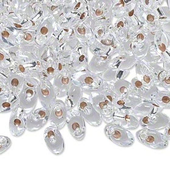 Seed bead, Miyuki, glass, silver-lined translucent clear, (LMA1), 7x4mm long magatama. Sold per 50-gram pkg.