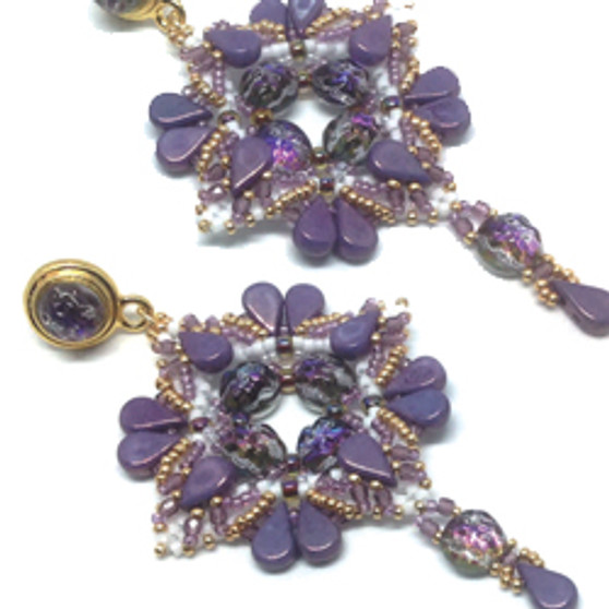 Free Download Pattern - Purple Rain Earrings - Designed By: Sonia Lidozzi
