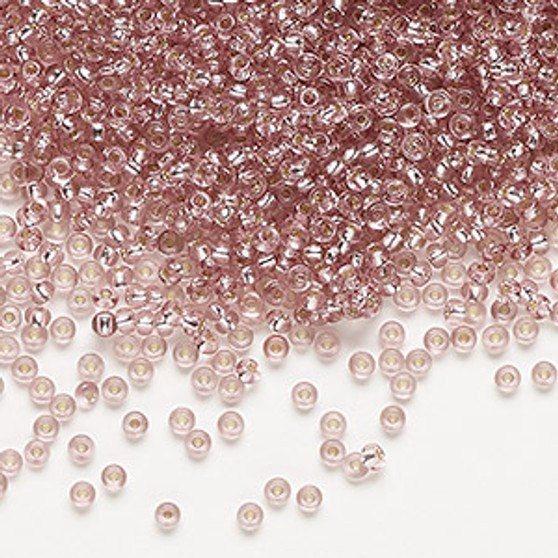 Seed bead, Preciosa Ornela, Czech glass, translucent silver-lined solgel dyed brown, #11 rocaille. Sold per 50-gram pkg.