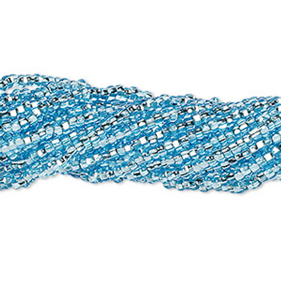 LAST STOCK: Seed bead, Preciosa Ornela, Czech glass, transparent silver-lined sky blue (67010), #11 round with square hole. Sold per hank.