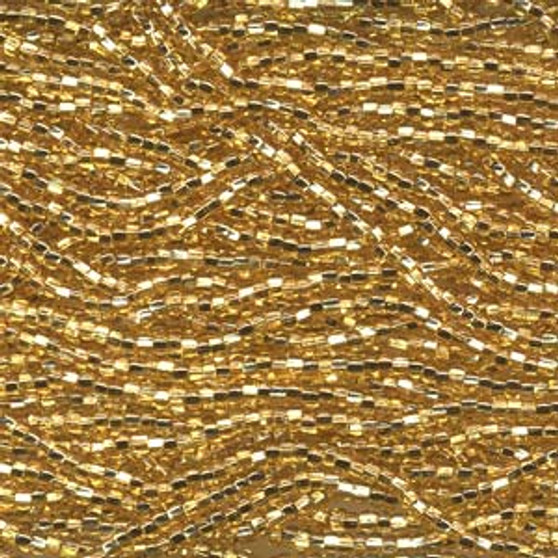 LAST STOCK: Seed bead, Preciosa Ornela, Czech glass, Silver Lined Straw Gold (17020), #6 round. Sold per Half hank.