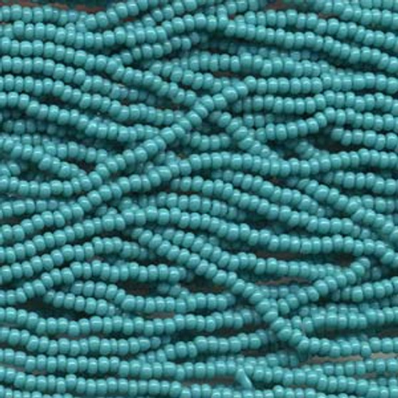 LAST STOCK: Seed bead, Preciosa Ornela, Czech glass, Green Turquoise (63130), #6 round. Sold per Half hank.