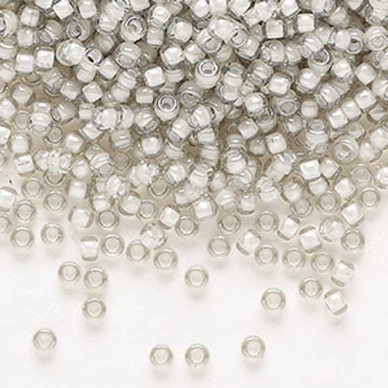 8-2268 - 8/0 - Miyuki - Translucent Moonstone lined Luster Clear - 50gms - Glass Round Seed Bead