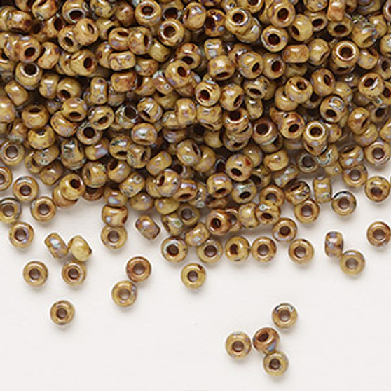8-4517 - 8/0 - Miyuki - Opaque Picasso Brown - 50gms - Glass Round Seed Bead