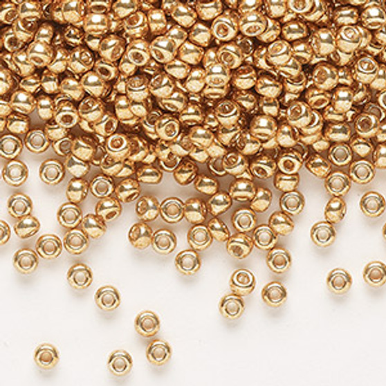 8-1053 - 8/0 - Miyuki - opaque galvanized yellow gold - 50gms - Glass Round Seed Bead