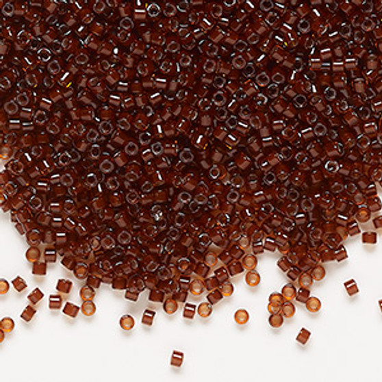 DB1392 - 11/0 - Miyuki Delica - Transparent Dark Topaz Lined Root Beer - 7.5gms - Cylinder Seed Beads