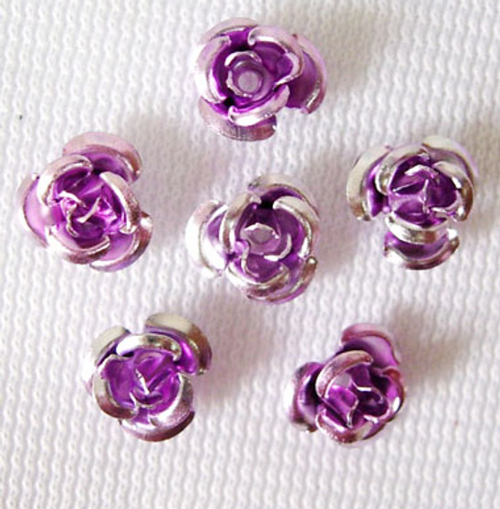 6x4.5mm - Orchid  - 5gms (approx 120) - Aluminum Rose Flower