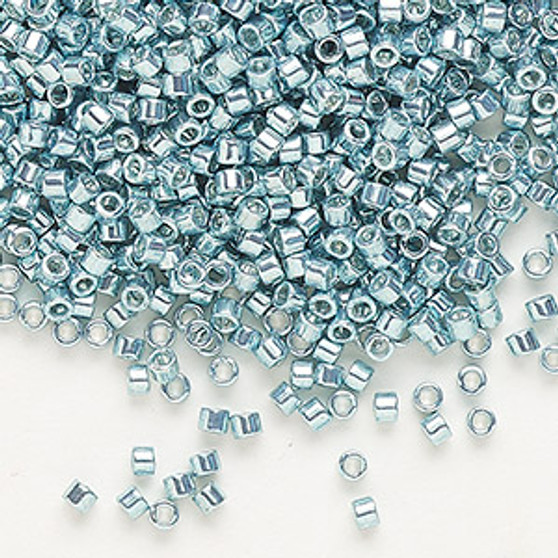 DB0415 - 11/0 - Miyuki Delica - Opaque Galvanized Turquoise Blue - 7.5gms - Cylinder Seed Beads
