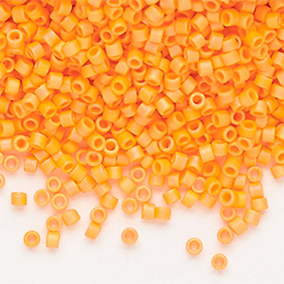 DBS1593 - Miyuki Delica Beads - Cylinder- SIZE #15 - 7.5gms - Colour DBS1593 Op Matte Rainbow Mandarin Orange