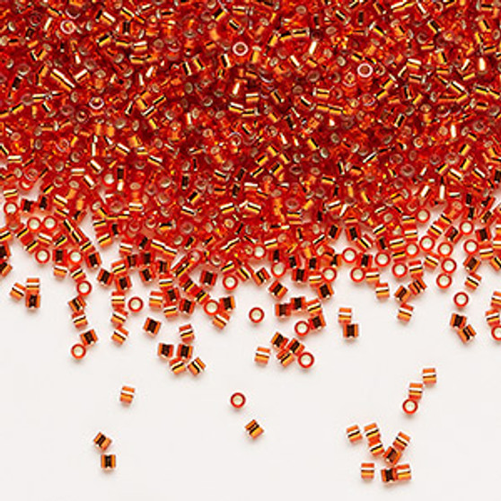 DBS0043 - Miyuki Delica Beads - Cylinder- SIZE #15 - 7.5gms - Colour DBS43 Transparent S/L Flame Red