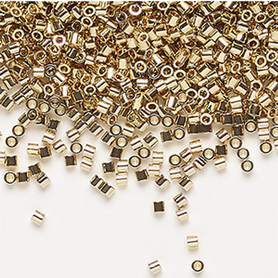 DBS0034 - Miyuki Delica Beads - Cylinder- SIZE #15 - 4gms - Colour DBS34 Op Light 24kt Gold Plated