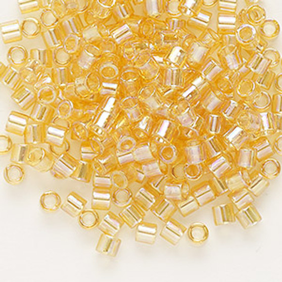 DBL-0100 - 8/0 - Miyuki - Translucent Rainbow Light Topaz - 7.5gms (approx 220 Beads) - Glass Delica Beads - Cylinder