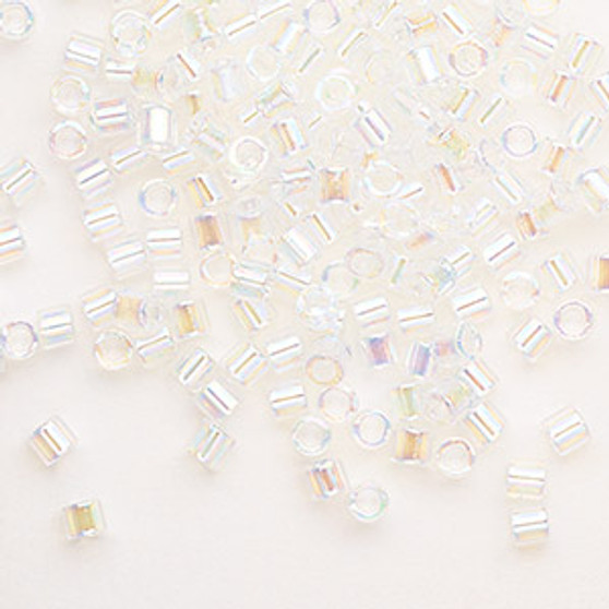 DBL-0051 - 8/0 - Miyuki - Translucent Rainbow Crystal Clear - 7.5gms (approx 220 Beads) - Glass Delica Beads - Cylinder