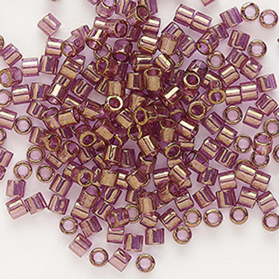 DBL-0108 - 8/0 - Miyuki - Translucent Gold Luster Amethyst - 7.5gms (approx 220 Beads) - Glass Delica Beads - Cylinder