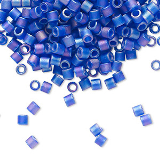 DBL-0864 - 8/0 - Miyuki - Translucent Matte Rainbow Cobalt - 7.5gms (approx 220 Beads) - Glass Delica Beads - Cylinder