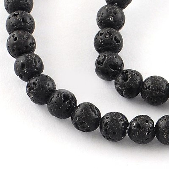10 Strands - Dyed Natural Lava Rock Gemstone Round Bead, 4~5mm, Hole: 1mm, about 86pcs/strand, 15.7 inch