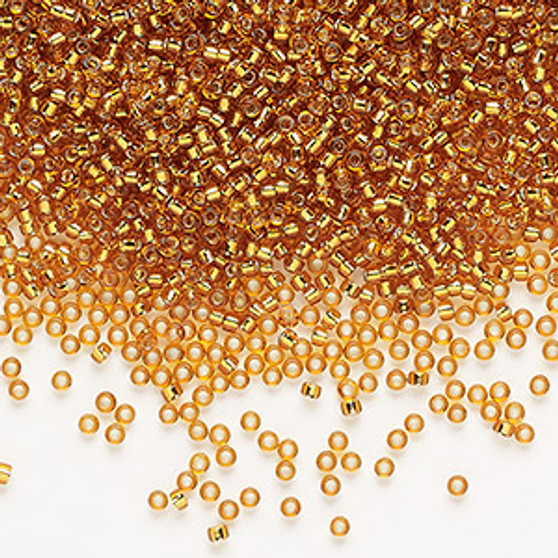 15-2422 - 15/0 - Miyuki - Transparent Silver-Lined Marigold - 8.2gms Vial Glass Round Seed Beads