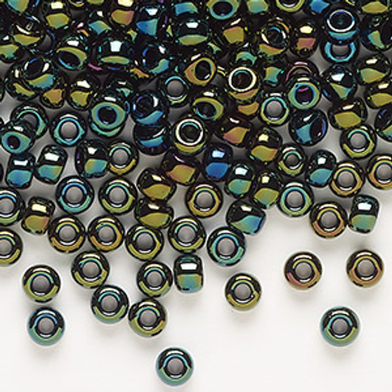 6-453 - 6/0 - Miyuki - Opaque Metallic Iris Forest Green - 25gms - Glass Round Seed Bead