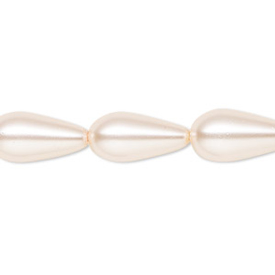 Bead, Celestial Crystal®, crystal pearl, rosaline, 15x8mm teardrop. Sold per 15-1/2" to 16" strand, approximately 25 beads.