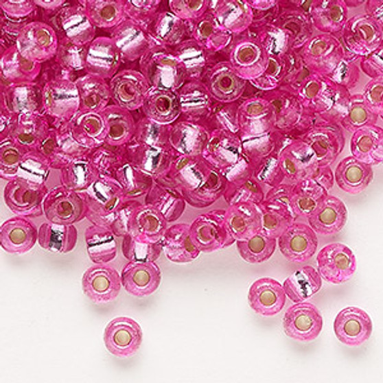 6-4267 - 6/0 - Miyuki - opaque silver-lined Duracoat® pink parfait - 25gms - Glass Round Seed Bead